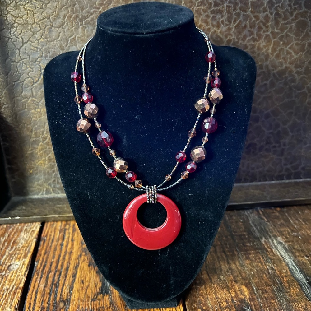 Lia Sophia Cinnabar Crimson Pendant